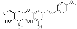 structure of CAS# 30197-14-9, trans-Desoxyrhaponticin;Deoxyrhapontigenin O-glucoside; Desoxyrhaponticin