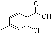 结构式 CAS# 30529-70-5, 2-氯-6-甲基烟酸; 2-氯-6-甲基吡啶-3-甲酸