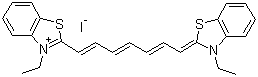 structure of CAS# 3071-70-3, 3,3'-Diethylthiatricarbocyanine iodide;3-Ethyl-2-[7-(3-ethyl-3H-benzothiazol-2-ylidene)hepta-1,3,5-trienyl]benzothiazolium iodide