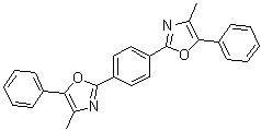 结构式 CAS# 3073-87-8, 1,4-二[2-(4-甲基-5-苯基恶唑基)]苯