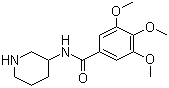 结构式 CAS# 30751-05-4, 曲昔匹特; 3,4,5-三甲氧基-N-(3-哌啶基)苯甲酰胺