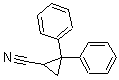 structure of CAS# 30932-41-3, 2,2-Diphenylcyclopropanecarbonitrile;1-Cyano-2,2-diphenylcyclopropane; 2,2-Diphenylcyclopropyl cyanide; NSC 120433