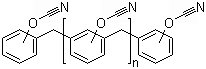 Phenol novolac cyanate ester molecular structure (CAS 30944-92-4)