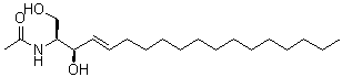 structure of CAS# 3102-57-6, N-Acetylsphingosine;N-[(1S,2R,3E)-2-Hydroxy-1-(hydroxymethyl)-3-heptadecen-1-yl]acetamide; C2-Ceramide; Ceramide 2; D-erythro-1,3-Dihydroxy-2-acetamido-trans-4-octadecene