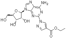 1-(6-Amino-9-beta-D-ribofuranosyl-9H-purin-2-yl)-1H-pyrazole-4-carboxylic acid ethyl ester molecular structure (CAS 313348-16-2)