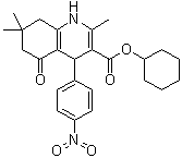结构式 CAS# 313967-18-9, 1,4,5,6,7,8-六氢-2,7,7-三甲基-4-(4-硝基苯基)-5-氧代-3-喹啉羧酸环己基酯