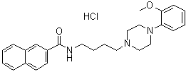 结构式 CAS# 314776-92-6, N-[4-[4-(2-甲氧基苯基)-1-哌嗪基]丁基]-2-萘甲酰胺单盐酸盐