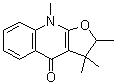 structure of CAS# 31520-95-3, Ifflaiamine;(-)-3,9-Dihydro-2,3,3,9-tetramethylfuro[2,3-b]quinolin-4(2H)-one