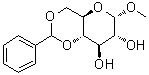 结构式 CAS# 3162-96-7, 甲基 4,6-O-亚苄基-alpha-D-吡喃葡萄糖苷