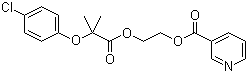 structure of CAS# 31637-97-5, Etofibrate;2-(4-Chlorophenoxy)-2-methylpropionic acid 2-(nicotinoyloxy)ethyl ester