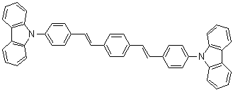 9,9'-[1,4-Phenylenebis[(1E)-2,1-ethenediyl-4,1-phenylene]]bis-9H-carbazole molecular structure (CAS 320575-30-2)