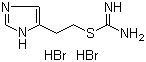 结构式 CAS# 32385-58-3, Imetit 氢溴酸盐; S-[2-(4(5)-咪唑基)乙基]异硫脲氢溴酸盐