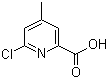 结构式 CAS# 324028-95-7, 6-氯-4-甲基吡啶-2-羧酸