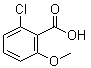 结构式 CAS# 3260-89-7, 2-氯-6-甲氧基苯甲酸