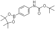 结构式 CAS# 330793-01-6, N-Boc-4-氨基苯硼酸频哪醇酯; 4-叔丁氧羰基氨基苯硼酸频哪醇酯