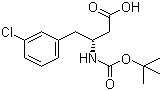 structure of CAS# 331763-56-5, Boc-(R)-3-Amino-4-(3-chlorophenyl)butyric acid ;(betaR)-3-Chloro-beta-[[(tert-butoxy)carbonyl]amino]benzenebutanoic acid