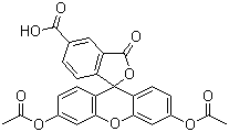 结构式 CAS# 3348-03-6, 6-羧基荧光素二乙酸酯