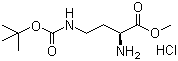 结构式 CAS# 3350-15-0, N'-叔丁氧羰基-L-2,4-二氨基丁酸甲酯盐酸盐