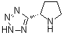 structure of CAS# 33878-70-5, (S)-5-Pyrrolidin-2-yltetrazole;(S)-2-(1H-Tetrazol-5-yl)pyrrolidine; (S)-2-Tetrazol-5-ylpyrrolidine; (S)-5-(Pyrrolidin-2-yl)-1H-1,2,3,4-tetrazole; (S)-5-Pyrrolidin-2-yl-1H-tetrazole