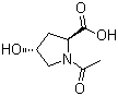 structure of CAS# 33996-33-7, N-Acetyl-L-hydroxyproline;Oxaceprol; (2S,4R)-1-Acetyl-4-hydroxypyrrolidine-2-carboxylic acid