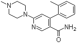 structure of CAS# 342417-01-0, 6-(4-Methylpiperazin-1-yl)-4-(2-methylphenyl)nicotinamide;4-(2-Methylphenyl)-6-(4-methyl-1-piperazinyl)-3-pyridinecarboxamide