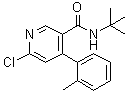 结构式 CAS# 342417-04-3, 6-氯-N-(叔丁基)-4-(2-甲基苯基)-3-吡啶甲酰胺