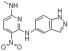 structure of CAS# 342639-96-7, N2-1H-Indazol-5-yl-N6-methyl-3-nitro-2,6-pyridinediamine;KRIBB 11