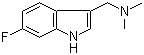 structure of CAS# 343-93-1, 6-Fluorogramine;6-Fluoro-3-(dimethylaminomethyl)indole