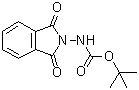 structure of CAS# 34387-89-8, N-(tert-Butoxycarbonylamino)phthalimide;tert-Butyl (1,3-dioxo-1,3-dihydro-2H-isoindol-2-yl)carbamate; tert-Butyl (1,3-dioxoisoindolin-2-yl)carbamate