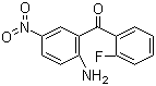 结构式 CAS# 344-80-9, 2-氨基-5-硝基-2'-氟二苯甲酮