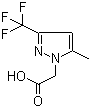 structure of CAS# 345637-71-0, 5-Methyl-3-(trifluoromethyl)-1H-pyrazol-1-acetic acid;[5-Methyl-3-[trifluoromethyl]-1H-pyrazol-1-yl]acetic acid; (5-Methyl-3-trifluoromethylpyrazol-1-yl)acetic acid