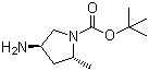 结构式 CAS# 348165-63-9, 4-氨基-2-甲基-1-(2R,4R)-吡咯烷羧酸叔丁酯