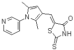 structure of CAS# 348575-88-2, Optovin;5-[[2,5-Dimethyl-1-(3-pyridinyl)-1H-pyrrol-3-yl]methylene]-2-thioxo-4-thiazolidinone