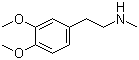 structure of CAS# 3490-06-0, N-Methylhomoveratrylamine;2-(3,4-Dimethoxyphenyl)-N-methylethanamine; N-Methyl-3,4-dimethoxyphenylethylamine