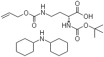 structure of CAS# 350820-59-6, N-Boc-N'-allyloxycarbonyl-D-2,4-diaminobutyric acid dicyclohexylamine salt;Boc-D-Dab(Alloc)-OH DCHA