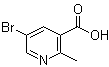 结构式 CAS# 351003-02-6, 5-溴-2-甲基-3-吡啶羧酸
