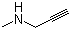 结构式 CAS# 35161-71-8, N-甲基炔丙基胺