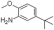 structure of CAS# 3535-88-4, 5-tert-Butyl-2-methoxyaniline;2-Amine-4-tert-butylanisole; 5-tert-Butyl-o-anisidine