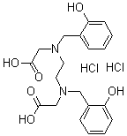 结构式 CAS# 35369-53-0, N,N'-双(2-羟基苄基)乙二胺-N,N'-二乙酸二盐酸盐