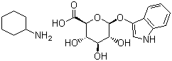 结构式 CAS# 35804-66-1, 3-吲哚基-beta-D-葡糖苷酸环己胺盐