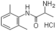 结构式 CAS# 35891-93-1, 盐酸妥卡尼; 2-氨基-N-(2,6-二甲基苯基)丙酰胺盐酸盐; N-(2-氨基丙酰基)-2,6-二甲基苯胺盐酸盐