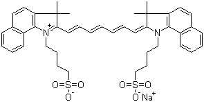 结构式 CAS# 3599-32-4, 靛氰绿; 吲哚菁绿