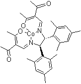 (1R,2R)-N,N'-Bis(2-acetyl-3-oxo-2-butenylidene)-1,2-dimesitylethylenediaminato cobalt(II) molecular structure (CAS 361346-80-7)