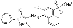 structure of CAS# 3618-63-1, Mordant Red 7;C.I. 18760; Acid mordant Red 7; Chrome Red B; Sodium 4-[(4,5-dihydro-3-methyl-5-oxo-1-phenyl-1H-pyrazol-4-yl)azo]-3-hydroxynaphthalene-1-sulfonate