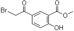 structure of CAS# 36256-45-8, 5-(2-Bromoacetyl)-2-hydroxybenzoic acid methyl ester;5-(Bromoacetyl)salicylic acid methyl ester; Methyl 5-(2-Bromoacetyl)-2-hydroxybenzoate; Methyl 5-(bromoacetyl)-2-hydroxybenzoate; Methyl 5-(bromoacetyl)salicylate