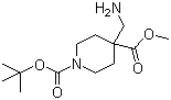 结构式 CAS# 362703-35-3, 4-氨基甲基-1-叔丁氧羰基哌啶-4-甲酸甲酯
