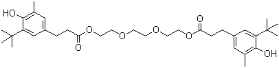 structure of CAS# 36443-68-2, Antioxidant 245;Irganox 245; Triethylene glycol bis(3-tert-butyl-4-hydroxy-5-methylphenyl)propionate
