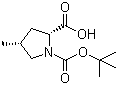 结构式 CAS# 364750-81-2, (2S,4S)-N-Boc-4-甲基吡咯烷-2-甲酸; (2S,4S)-N-叔丁氧羰基-4-甲基吡咯烷-2-甲酸