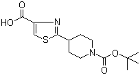 structure of CAS# 365413-00-9, 2-[1-(tert-Butoxycarbonyl)-4-piperidinyl]-1,3-thiazole-4-carboxylic acid