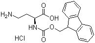 (2S)-4-Amino-2-[[(9H-fluoren-9-ylmethoxy)carbonyl]amino]butanoic acid hydrochloride molecular structure (CAS 366491-49-8)